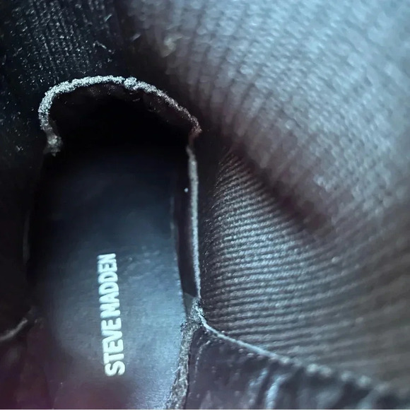 Steve Madden Girl’s J-Elated Black Tall Boot Stretch Calf Leather Black Kids 2 - Picture 8 of 9